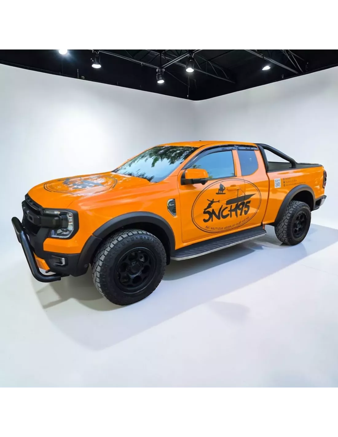 Pare-buffle Ford Ranger 2023 noir acier 76 mm