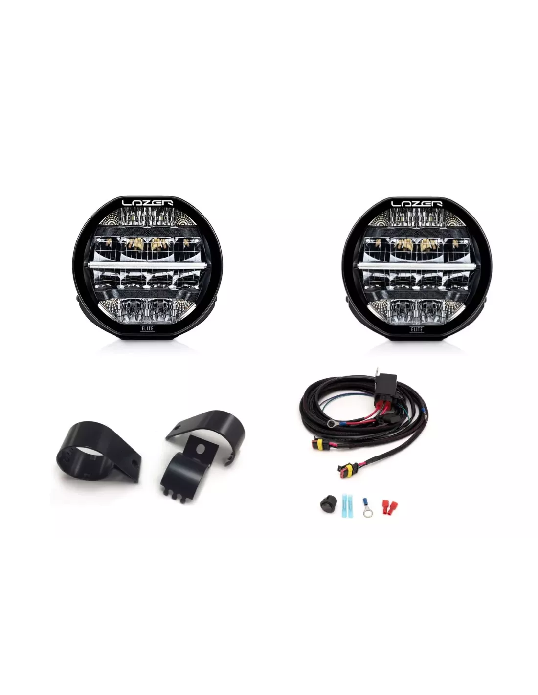 kit 2 phares led lazer sentinel 9 noir faisceau supports 76 mm