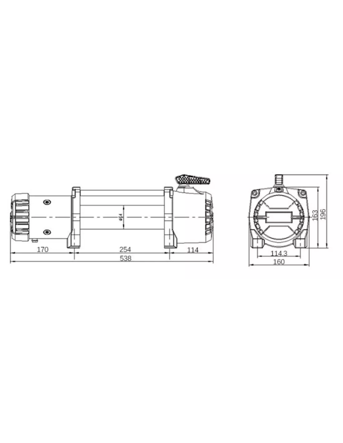 Treuil 12500 lbs T-MAX EW-12500S 12V 5665 kg corde synthétique