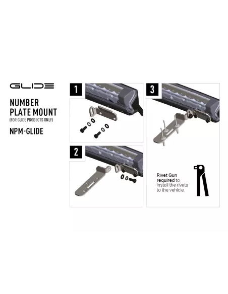 SUPPORT DE PLAQUE D'IMMATRICULATION LAZER (GLIDE)