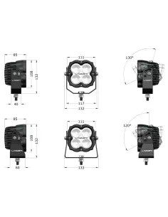 PHARE LED LAZER UTILITY-80 Gen2 NOIR - FIXATION WIDE - ADR A 2