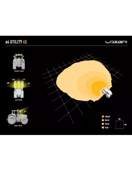 PHARE LED LAZER UTILITY-45 Gen2 NOIR - FIXATION WIDE