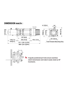 TREUIL COMEUP DV 12 LITE (5443 KG) 24V - Câble acier 2