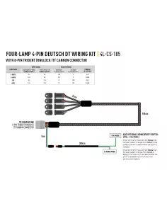 KIT DE CÂBLAGE QUATRE LAMPES AVEC CONNECTEUR ITT 2