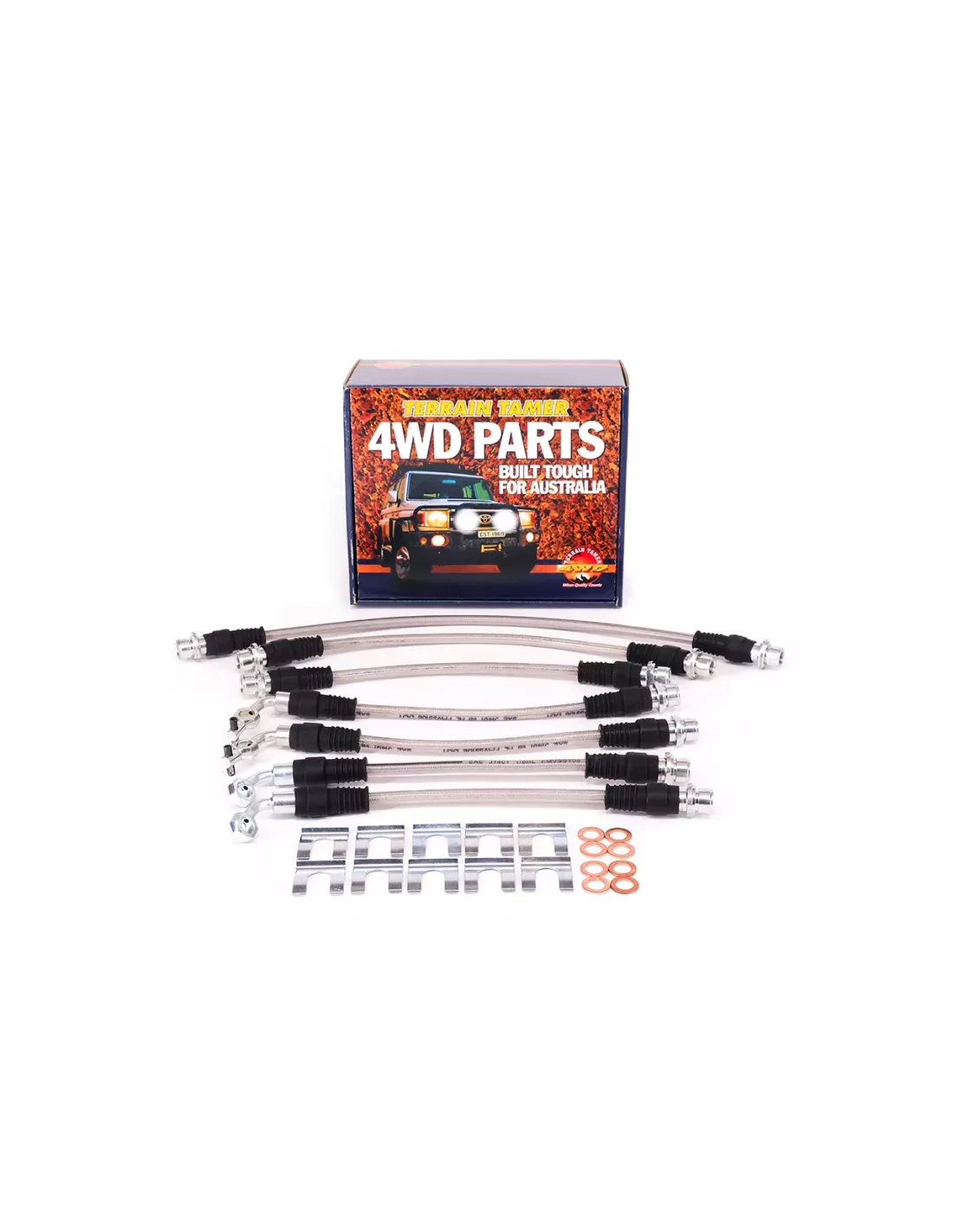 Kit durites frein tressées suspension 2" compatible ABS Terr