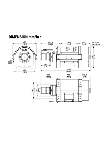 TREUIL COME UP HYDRAULIQUE BISON 50 EN/STD (22680 KG)