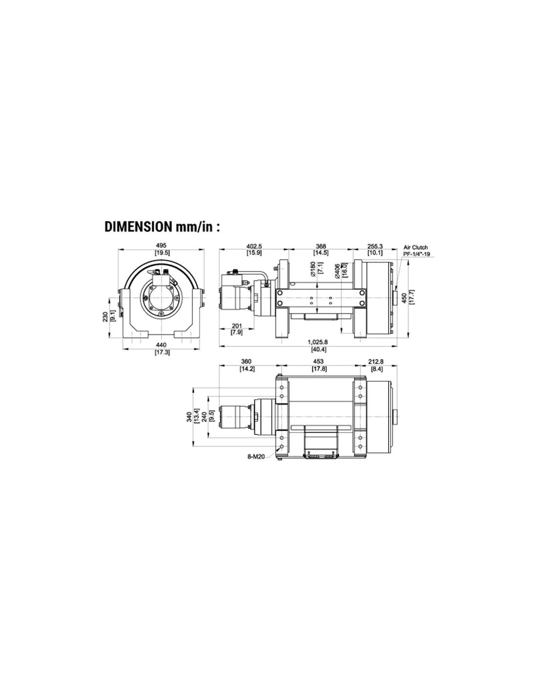 TREUIL COME UP HYDRAULIQUE BISON 50 EN/STD (22680 KG)