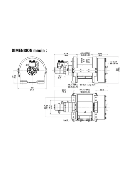 TREUIL COME UP HYDRAULIQUE BISON 30 EN/LD (13600 KG)
