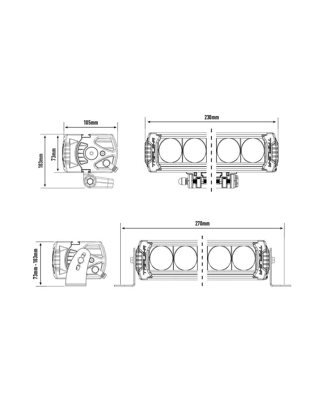 PHARE LED LAZER TRIPLE-R 4 (750) Gen2 NOIR - WIDE