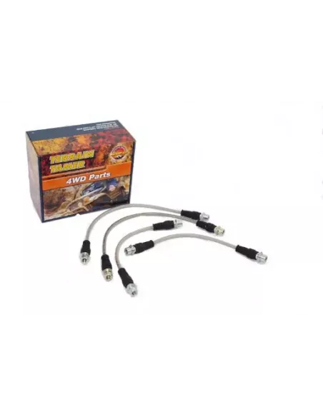 Kit Durite de Frein Tressée Compatible Suspension Rehaussée