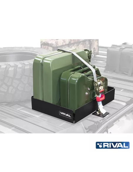 SUPPORT PORTE JERRYCAN DOUBLE POUR GALERIE MODULABLE RIVAL
