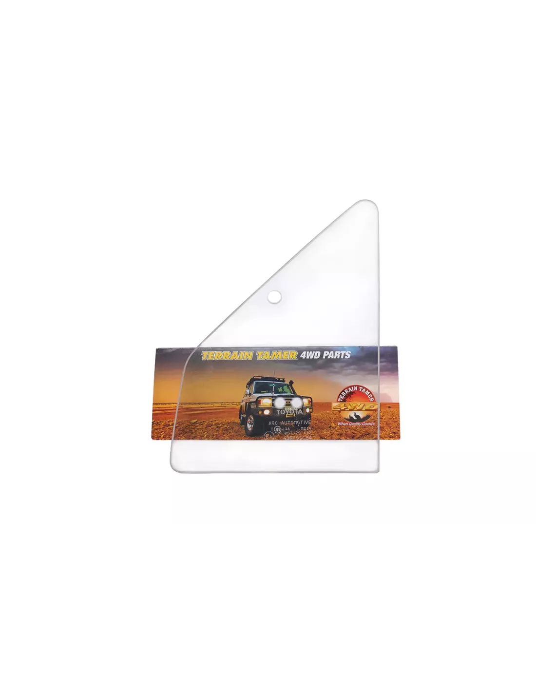 Vitre d'aération gauche bleue épaisseur 4 mm Terrain Tamer