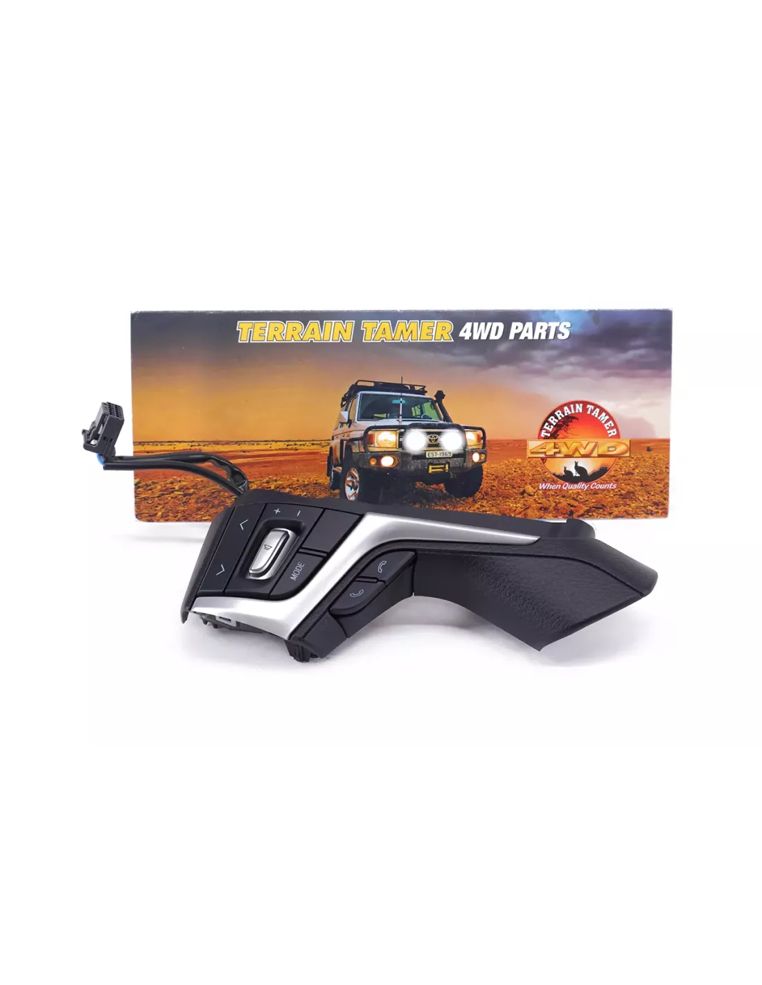 Bouton volant gauche avec bordure noire Terrain Tamer