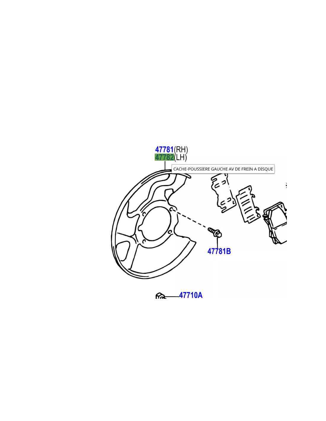 Flasque disque de frein avant gauche HDJ100 TOYOTA - accessoire 4x4