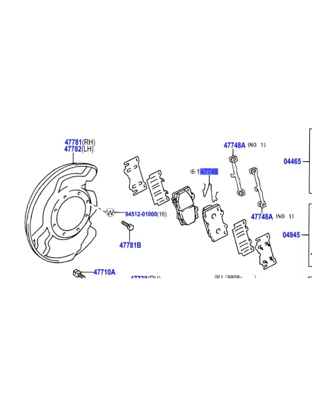 Ressort anti vibration de plaquette de frein avant HDJ100 TOYOTA -