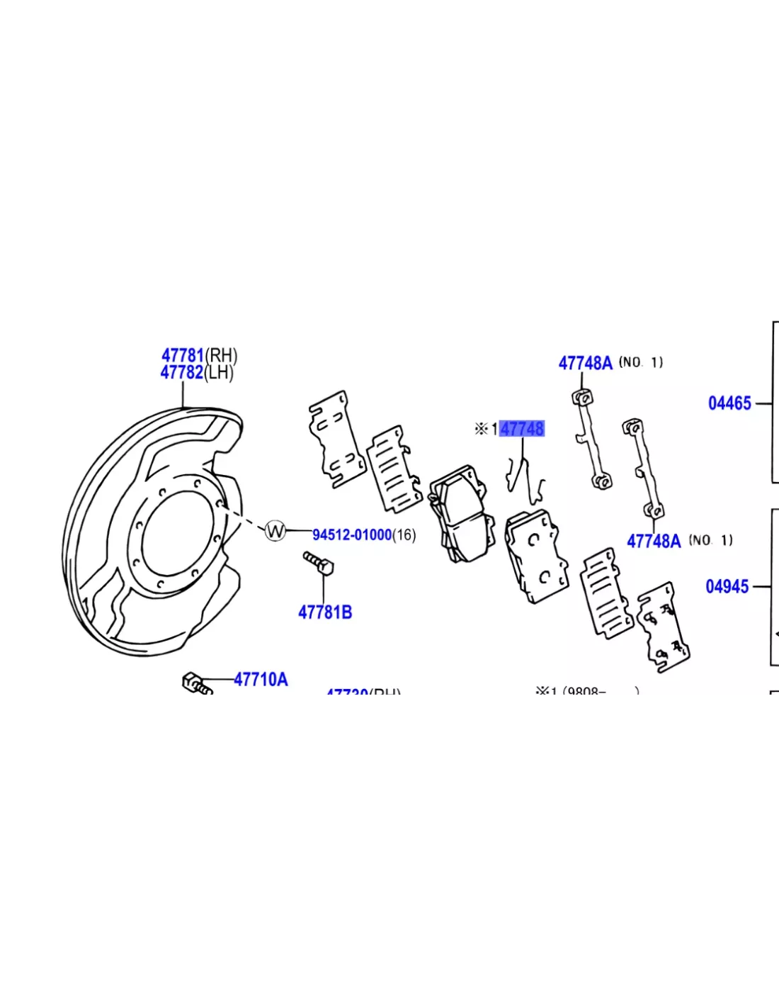 Ressort anti vibration de plaquette de frein avant HDJ100 TOYOTA -