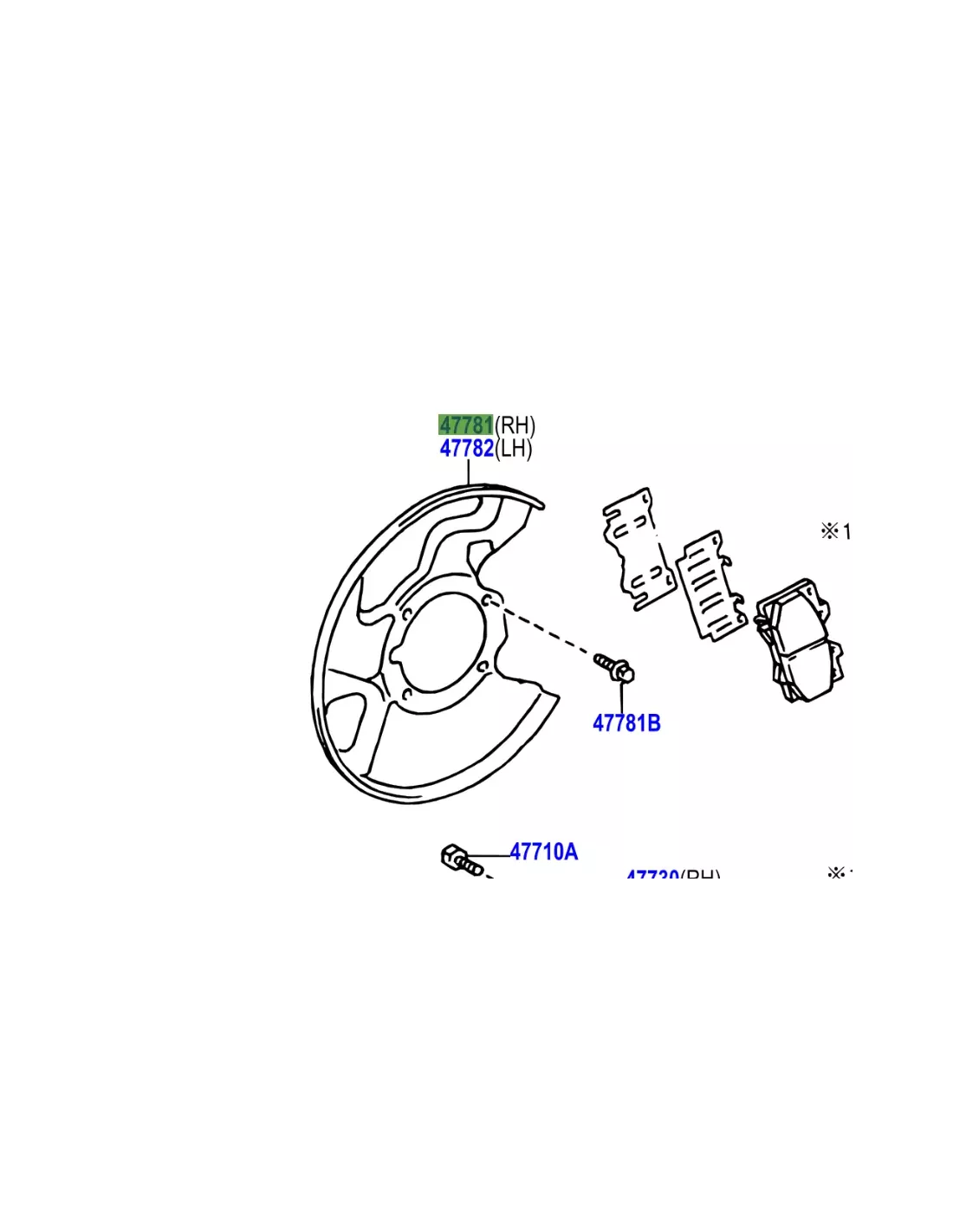 Flasque Disque de Frein avant droite Toyota Land Cruiser