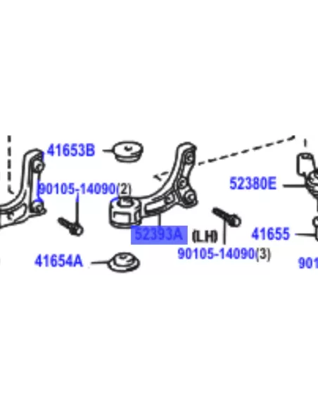 Silent bloc support gauche pont avant Land Cruiser KZJ9 KDJ9 TOYOTA -