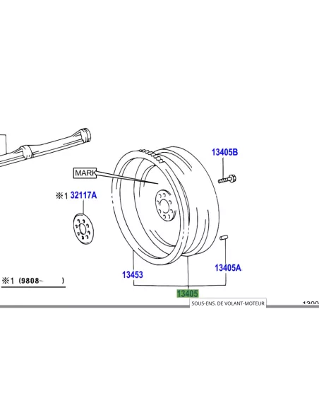 Volant moteur KZJ90 KZJ95 06/1998+ TOYOTA - accessoire 4x4