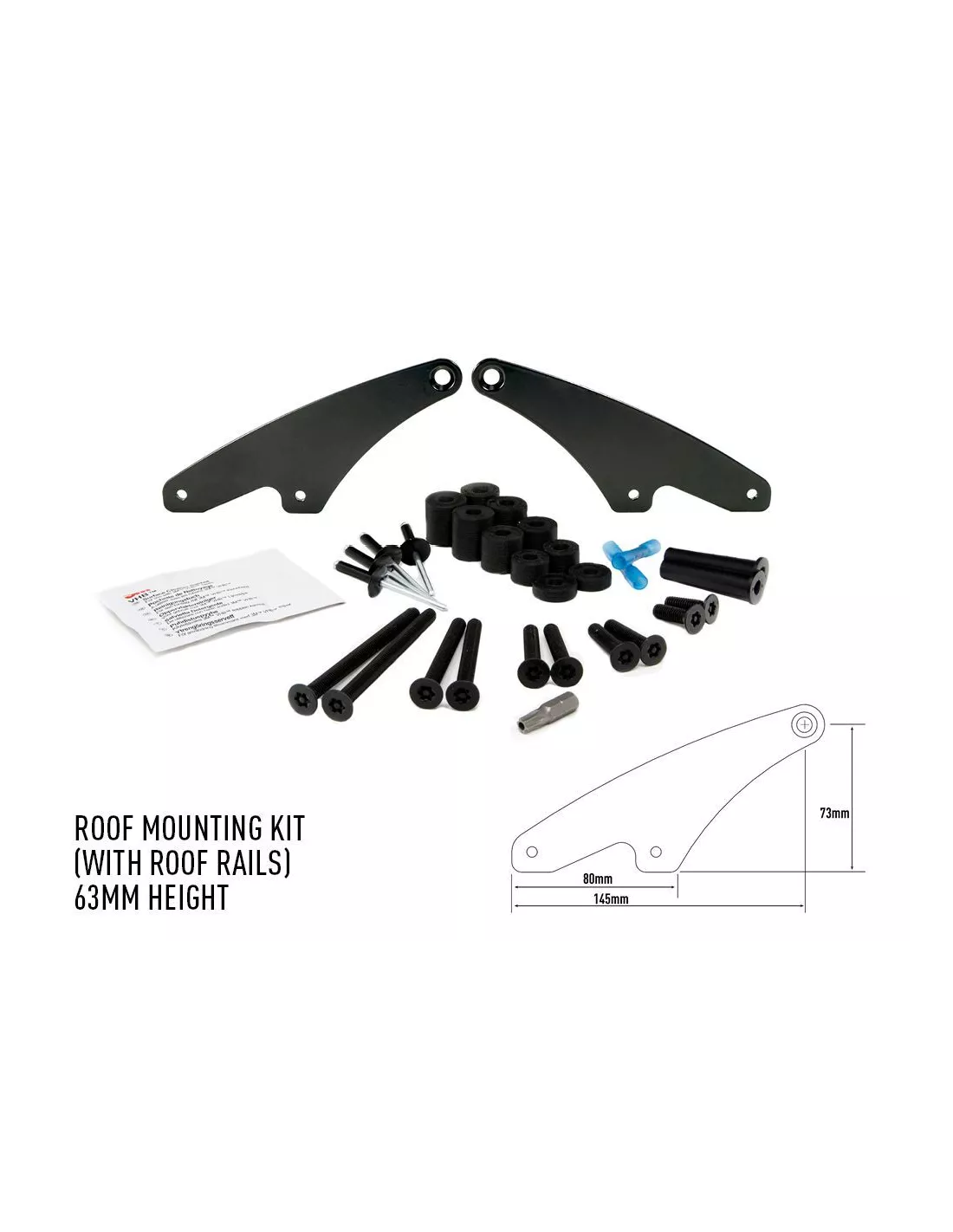 KIT MONTAGE TOIT (avec rails de toit) - H 63mm / P 73mm - Li