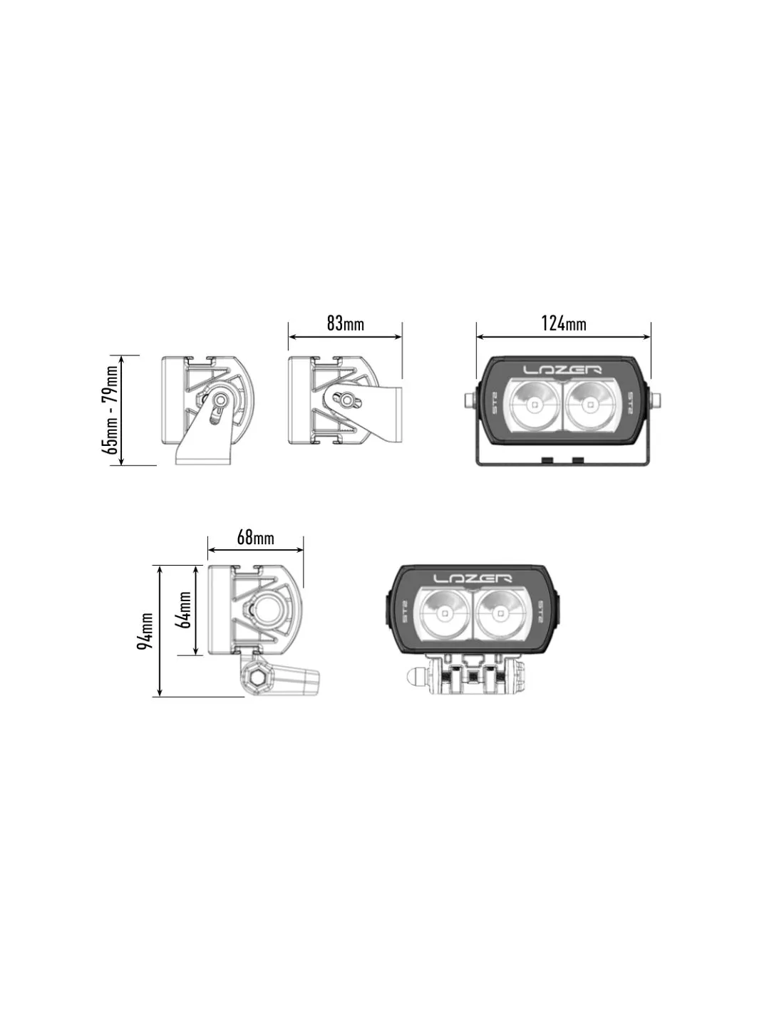 PHARE LED LAZER ST-2 EVOLUTION / NOIR