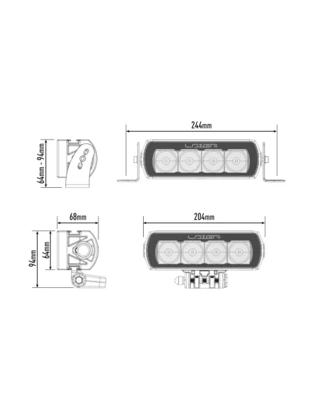 PHARE LED LAZER ST-4 EVOLUTION / NOIR