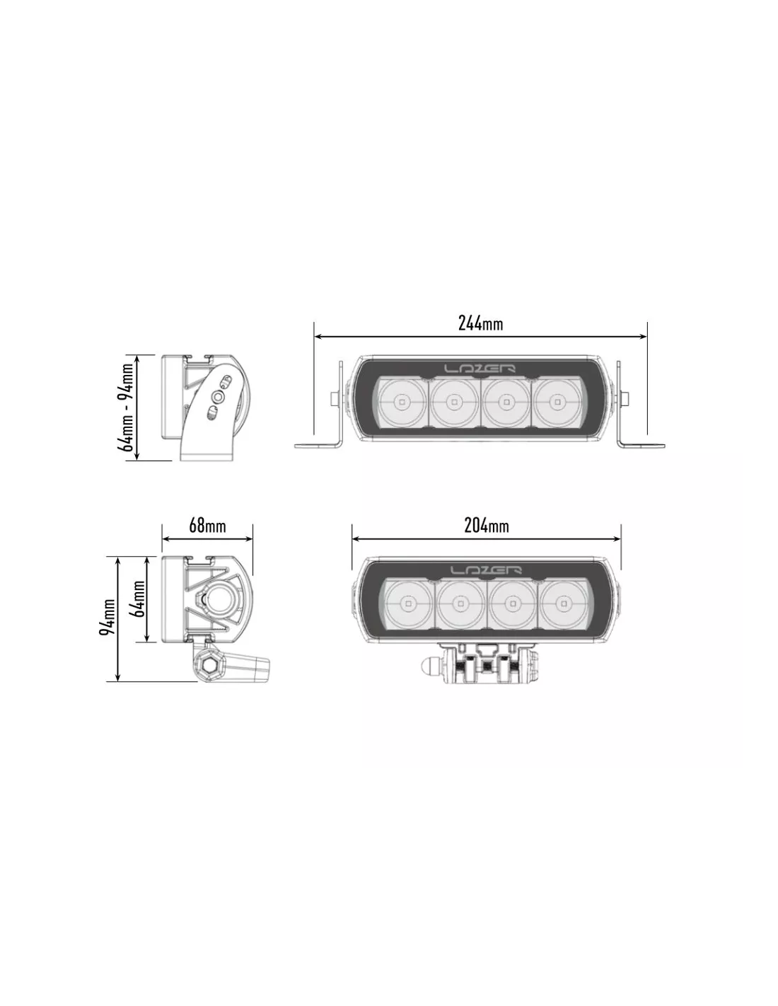 PHARE LED LAZER ST-4 EVOLUTION / NOIR