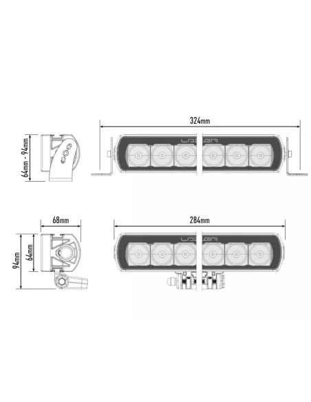 PHARE LED LAZER ST-6 EVOLUTION / NOIR