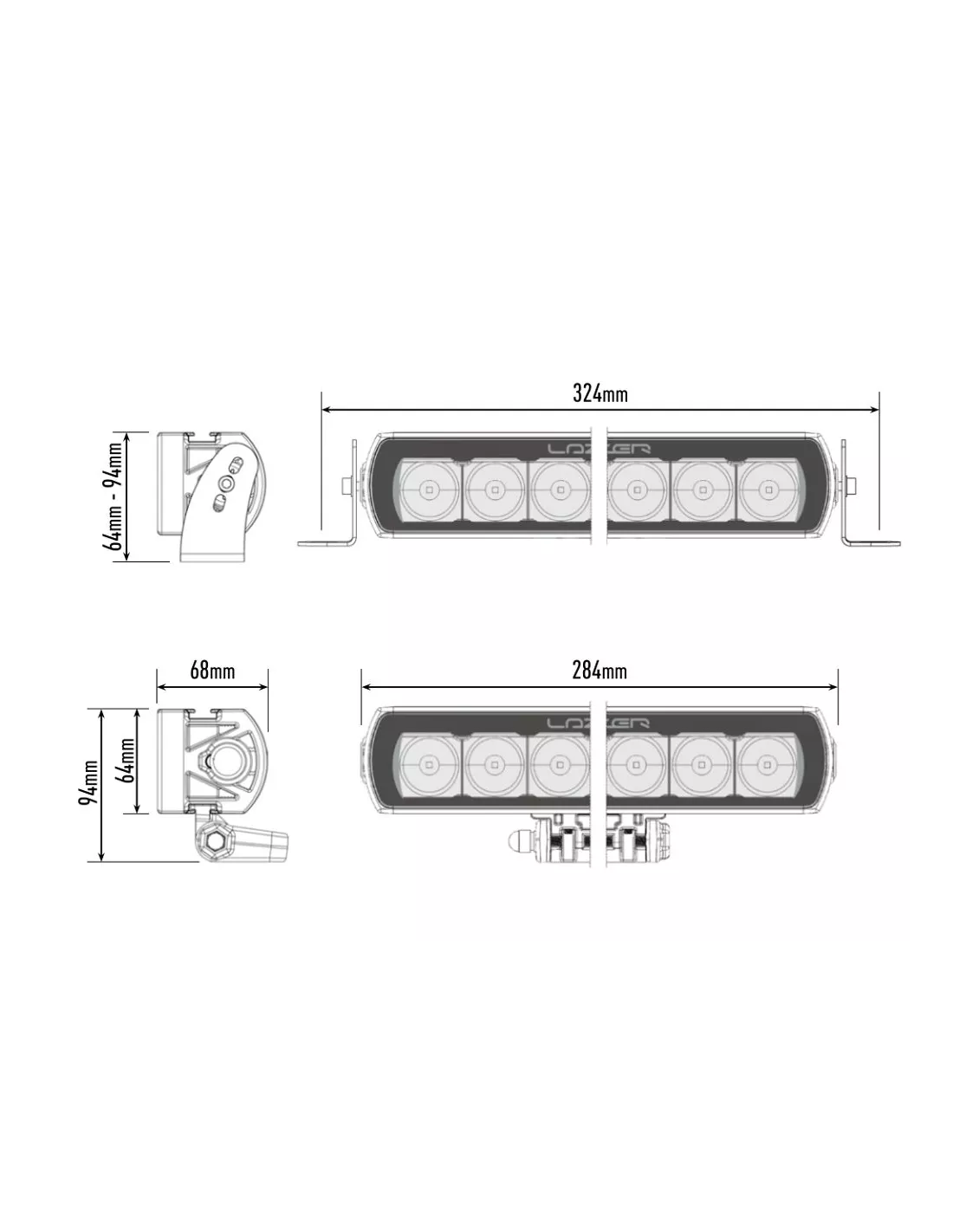 PHARE LED LAZER ST-6 EVOLUTION / NOIR
