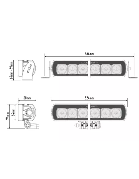 PHARE LED LAZER ST-12 EVOLUTION / NOIR
