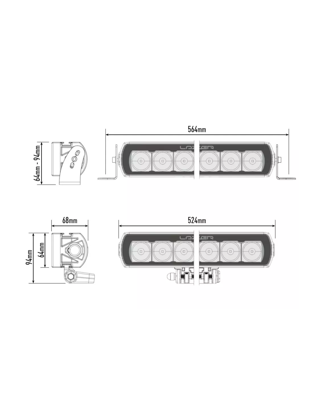 PHARE LED LAZER ST-12 EVOLUTION / NOIR