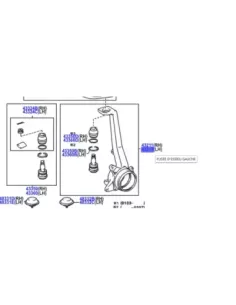 Fusée de Suspension avant gauche avec ABS Toyota Land 2