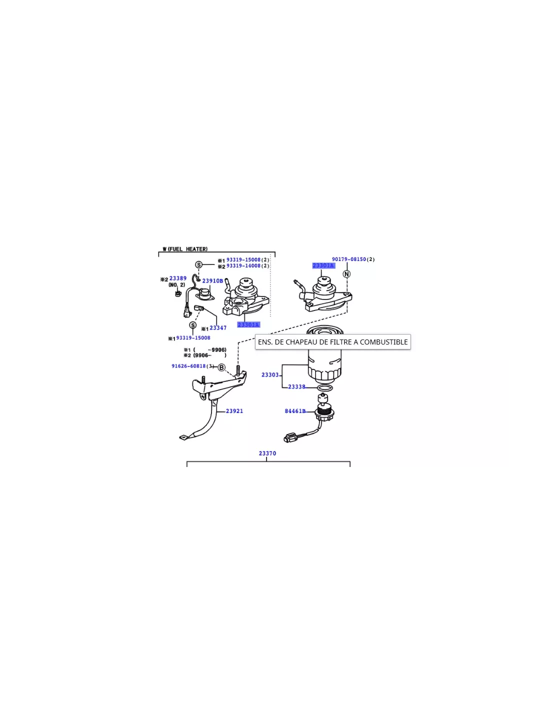 Support Filtre Gasoil avec Réchauffeur Toyota Land Cruiser