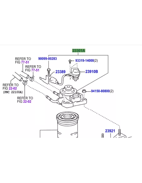 Support Filtre Gasoil avec Emplacement Réchauffeur Toyota