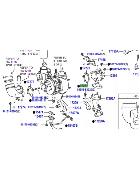 Joint entre coude échappement turbo et descente de turbo KDJ15 190cv