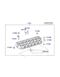 Culasse nue Land Cruiser HZJ78 HZJ79 - avec guides de soupapes TOYOTA 2
