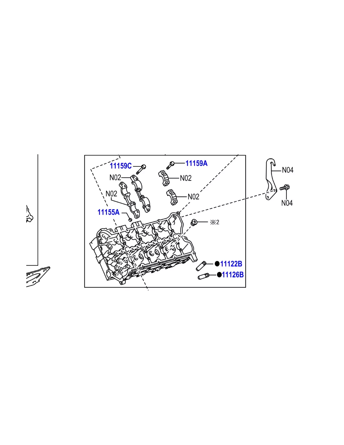Culasse nue gauche VDJ200 286cv - avec guides de soupape TOYOTA -