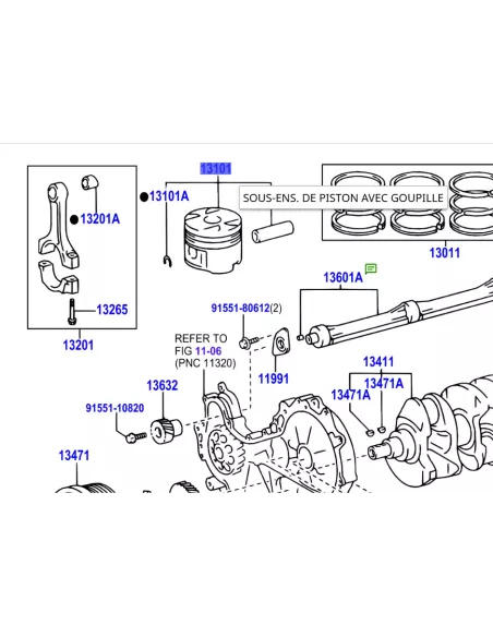 Piston Moteur 163cv Marquage 2 Cote Standard Toyota Land