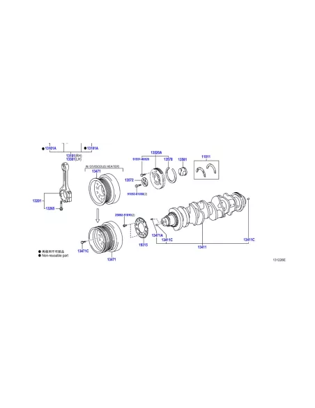 Poulie Damper de Vilebrequin Toyota Land Cruiser VDJ200