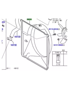 Buse radiateur tunnel hélice visco coupleur ventilateur VDJ200 TOYOTA 2