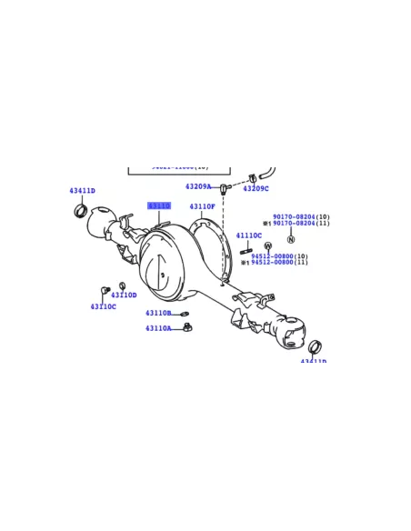 Corps de pont avant Land Cruiser HZJ78 HZJ79 1990-2009 - sans blocage