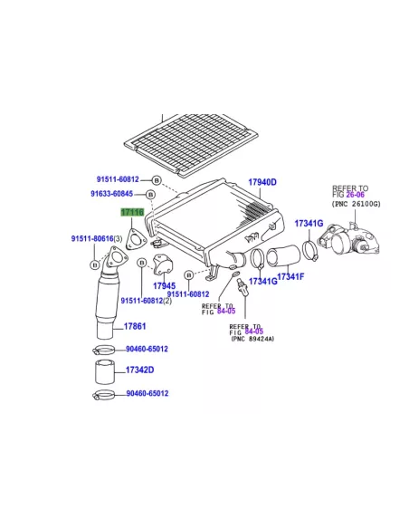 Joint triangulaire intercooler KDJ90 KDJ95 TOYOTA - accessoire 4x4
