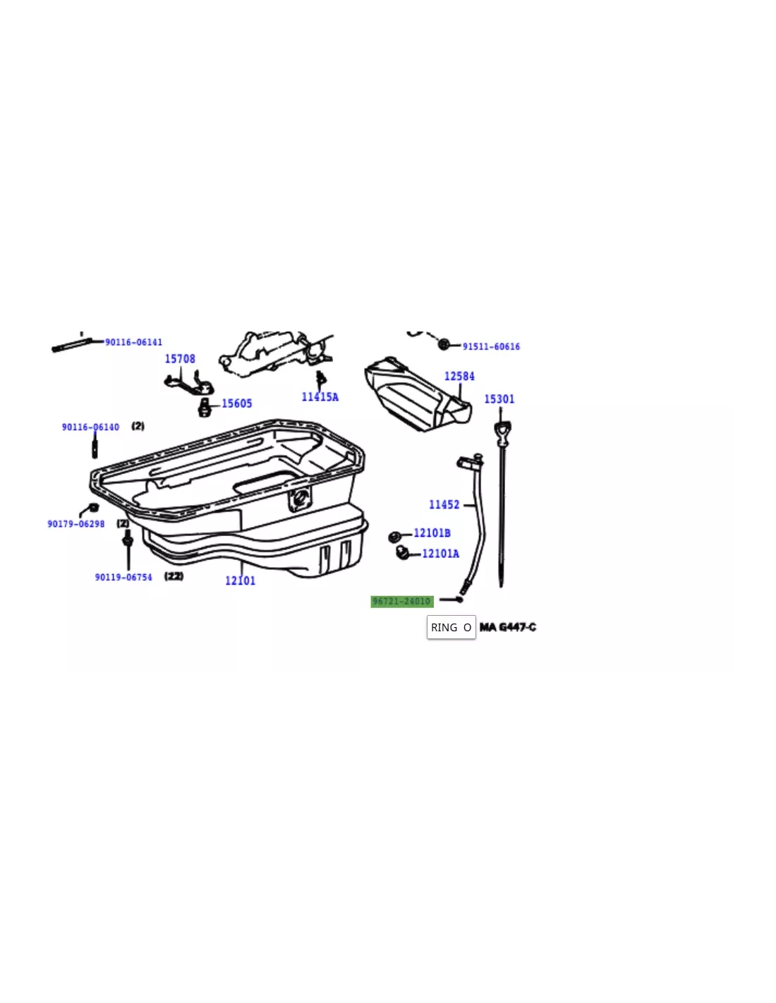 Joint torique de guide de jauge à huile moteur TOYOTA - accessoire 4x4