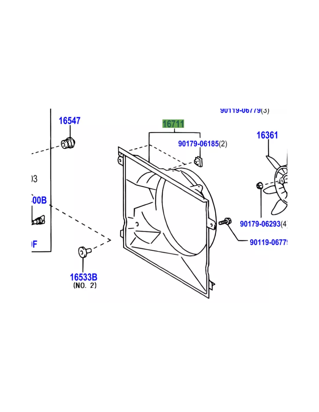Buse radiateur tunnel hélice visco coupleur ventilateur KDJ150 KDJ155