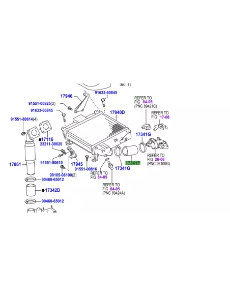 Durite entrée air entre intercooler et admission KDJ12 166cv TOYOTA -