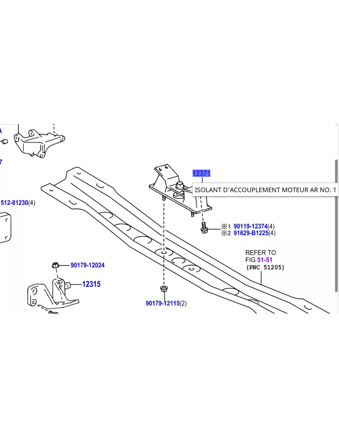 Silent bloc support moteur côté boite de vitesses automatique HDJ100
