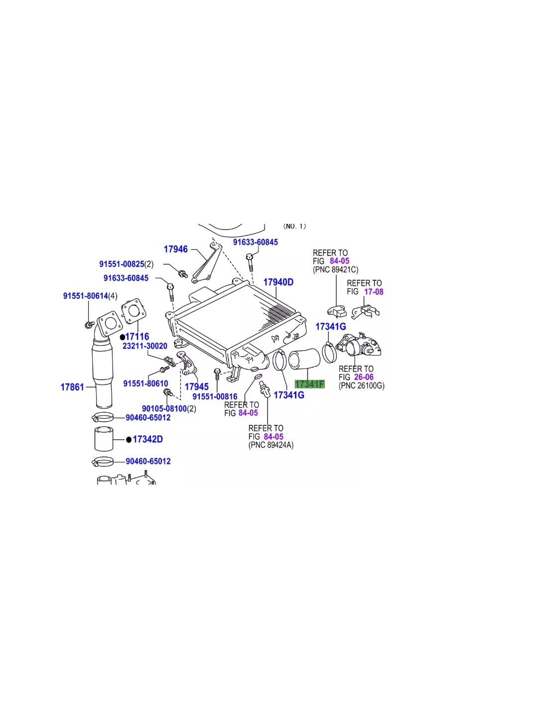 Durite entrée air entre intercooler et admission KDJ12 166cv TOYOTA -