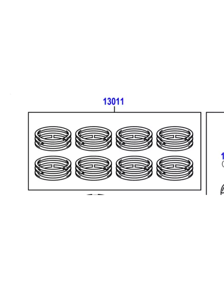 Jeu de segments pour 8 pistons VDJ200 TOYOTA - accessoire 4x4