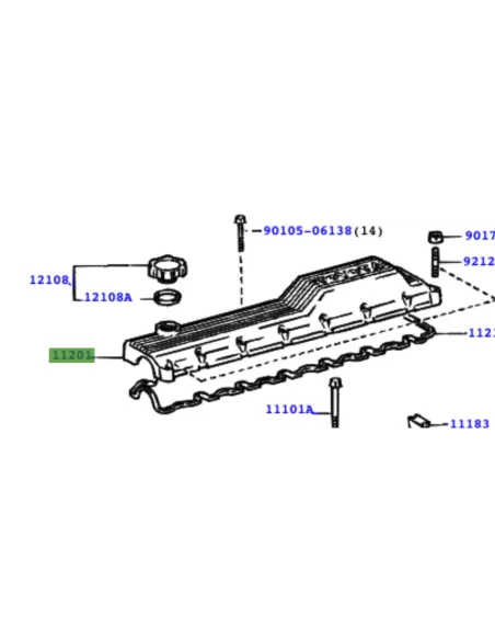 Cache culbuteur HZJ7 HDJ80 12s - noir TOYOTA - accessoire 4x4