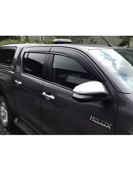 Jeu 4 déflecteurs vitre avant et arrière Hilux Revo AIRPLEX -
